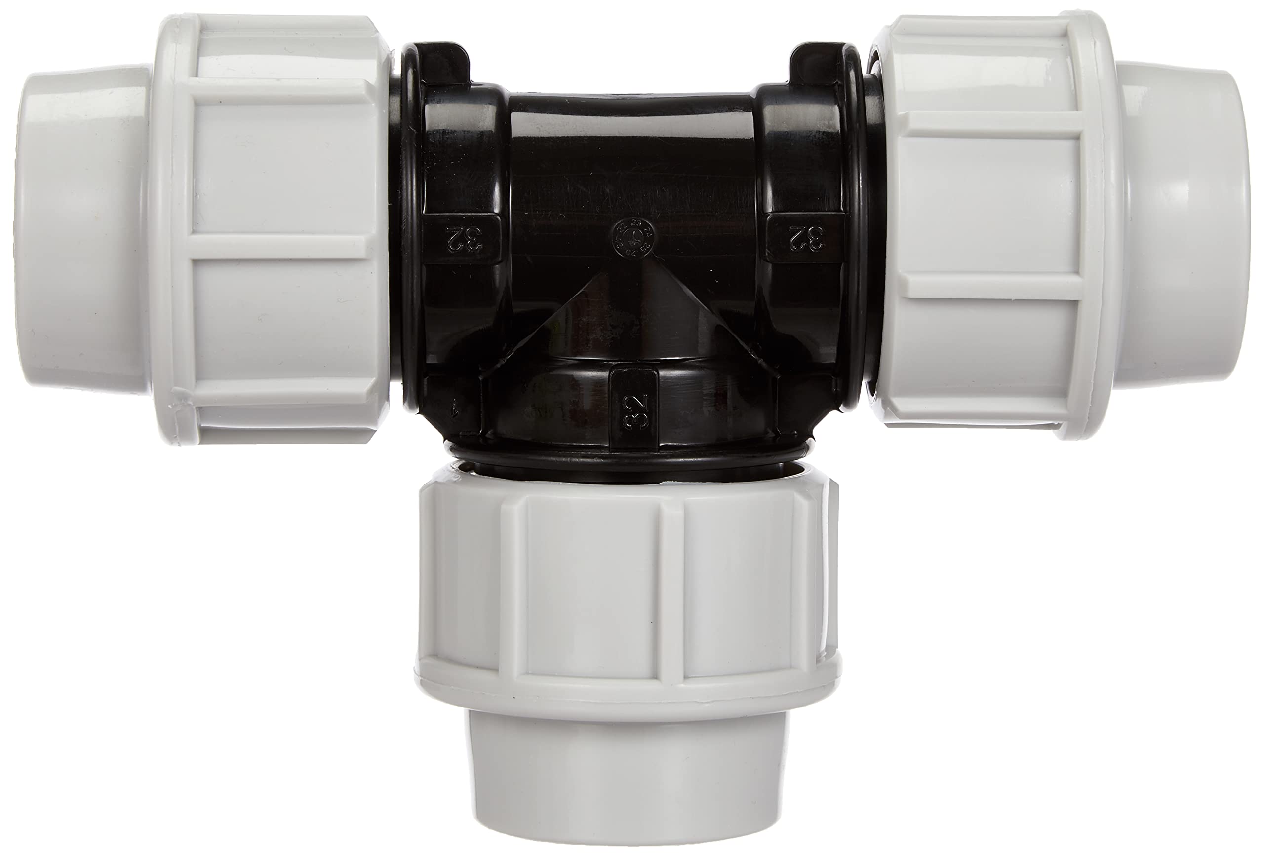 SOMATHERM FOR YOU, Raccord plastique Té égal pour tube PE Ø32 mm - Installation facile et rapide - Résistant jusqu'à 16 bars - Température max 80°C - Norme ACS - Idéal irrigation et arrosage