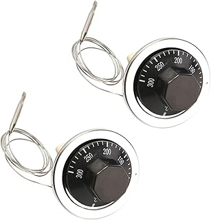 AC 250V 16A 50-300â„ƒ Temperature Control Switch Universal Capillary Thermostat for Electric Oven, Balck, Pack of 2