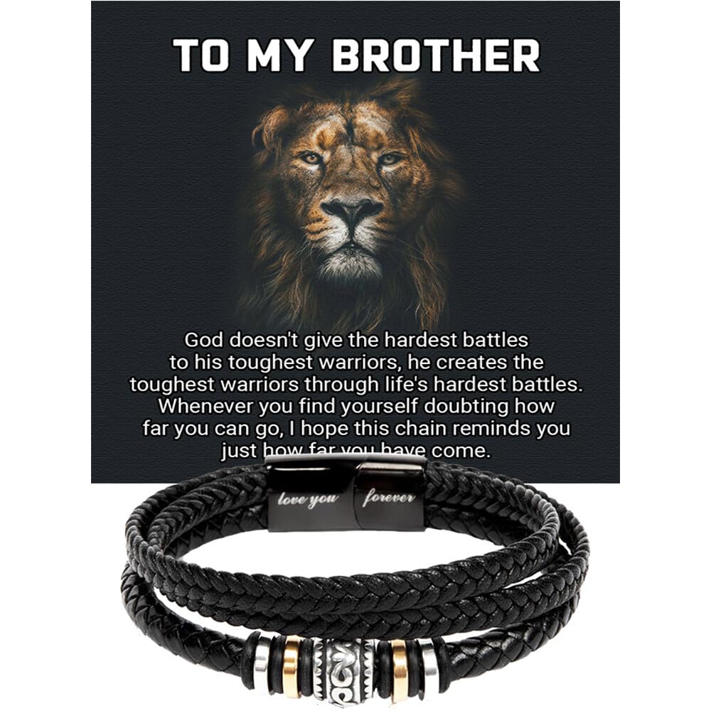 To My Brother Bracelet, Bracelet for Brother from Sister, Gifts from Mom and Dad, Birthday Gift with Message Card and Box
