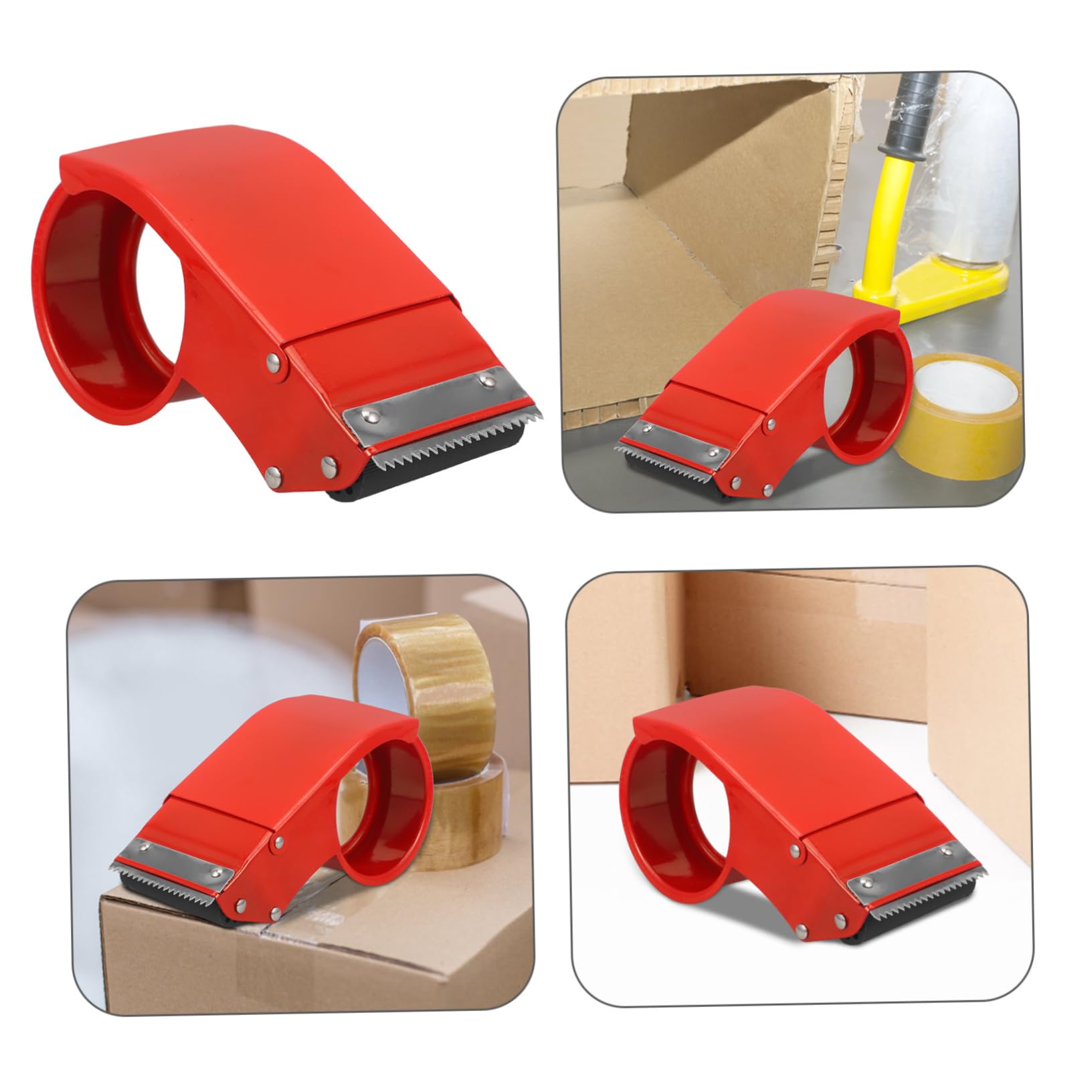 SHINEOFI 4 Stück Klebebandpacker Ziehen Um Dosieren Mini Packbandspender Desktop Für Nachfüllung Klein Dekorativer Klebebandständer Bandspender Aus Metall Bandhalter Eisen Rot