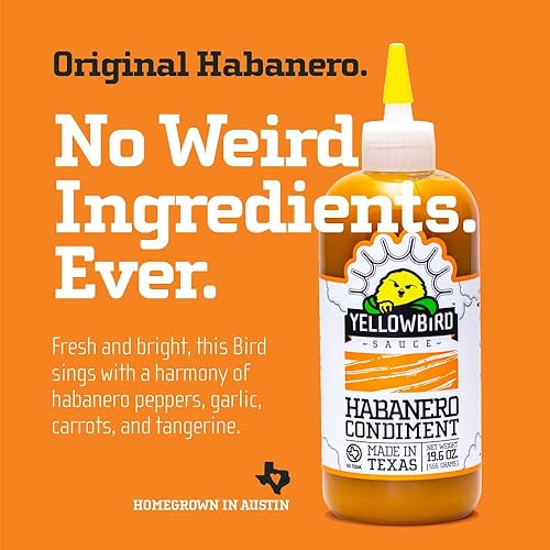 Miniatura 3 de Yellowbird - Paquete de salsa picante Habanero - Incluye 1 botella original grande (19.6 onzas) y 1 botella orgánica pequeña (9.8 onzas), a base de