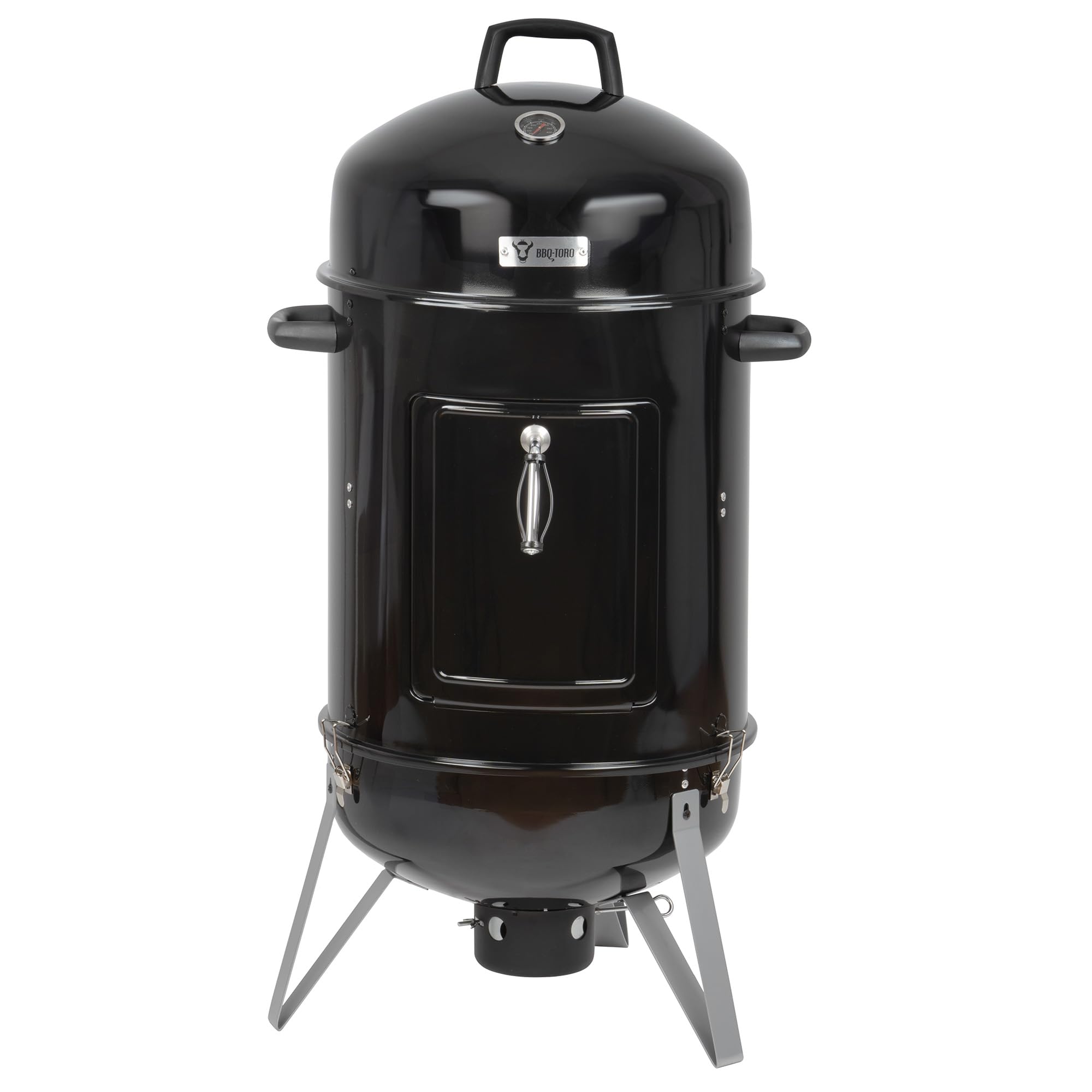 BBQ-Toro Ahumador 4 en 1 "Oak" | Ø 47 cm | Barril de Ahumado, Fumador | Parrilla de Ahumado, Parrilla de Carbón con Tapa | Horno para Leña | Barbacoa, Smoker, Barril Ahumador
