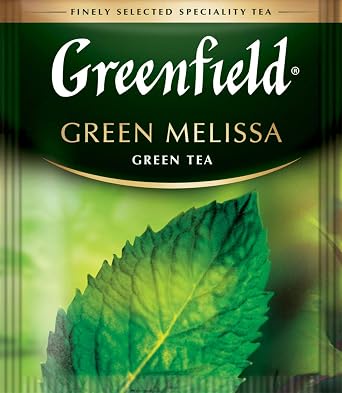 Greenfield Green Melissa Green Tea - 100 Individually Wrapped Tea Bags - Green Tea with Lemon Balm, Peppermint, and Natural Lemon Flavor - Refreshing Citrus Herbal Blend - 5.29 oz