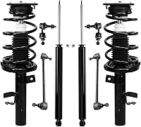 Vista 63 de Detroit Axle - Kit de puntales delanteros para Ford 2000-2004 Focus 2 puntales con muelle helicoidal 2 brazos de control inferiores con rótulas 2001