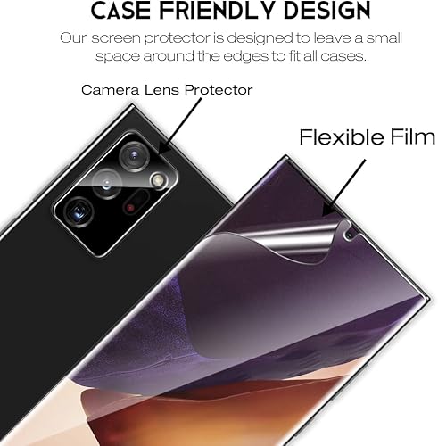 Miniatura 4 de LK Paquete de 4 protectores de pantalla para Samsung Galaxy Note 20 Ultra 5G de 6.9 pulgadas y 2 protectores de lente de cámara, herramienta de