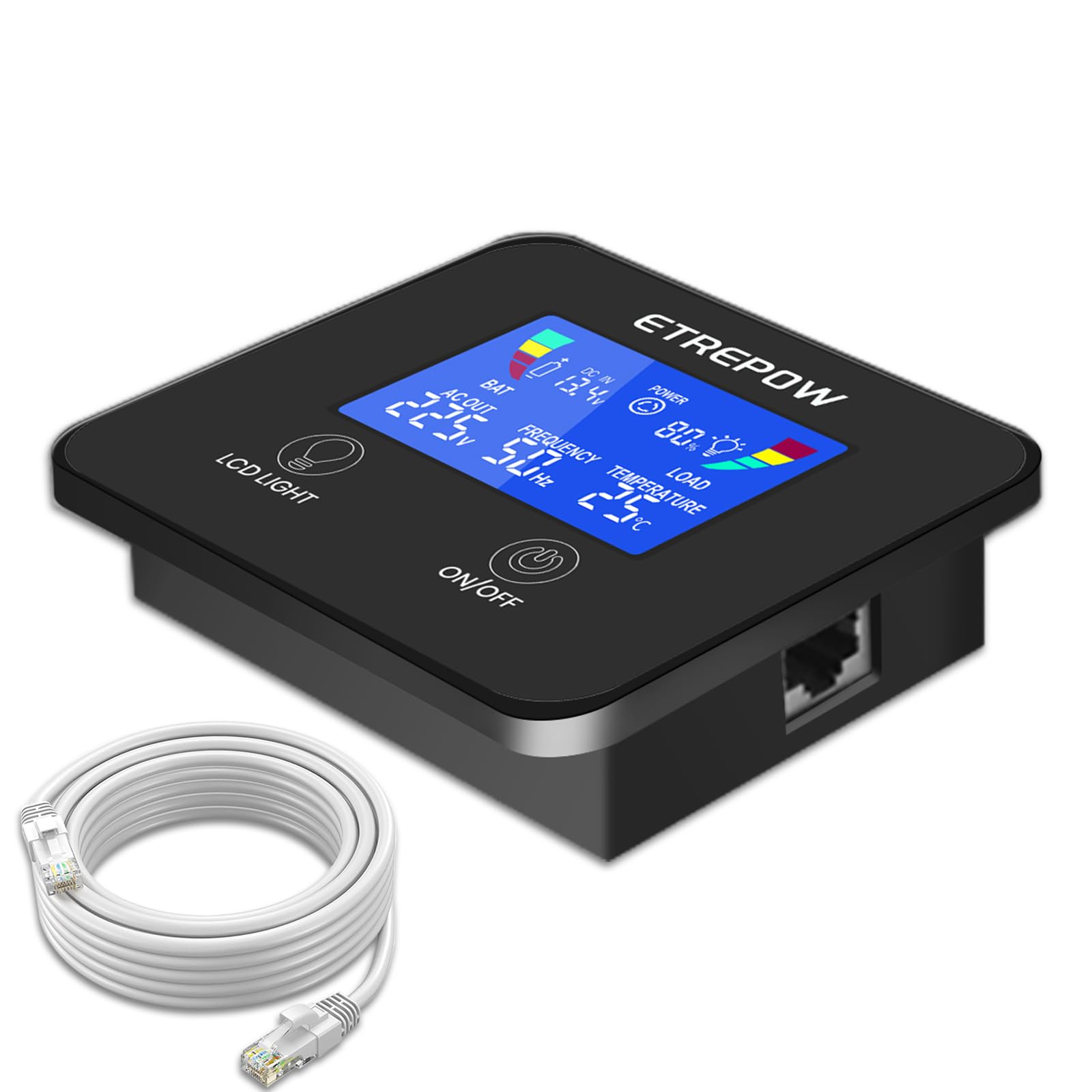 Télécommande Filaire 12V avec 5 m de câble pour onduleur Bleu 12V