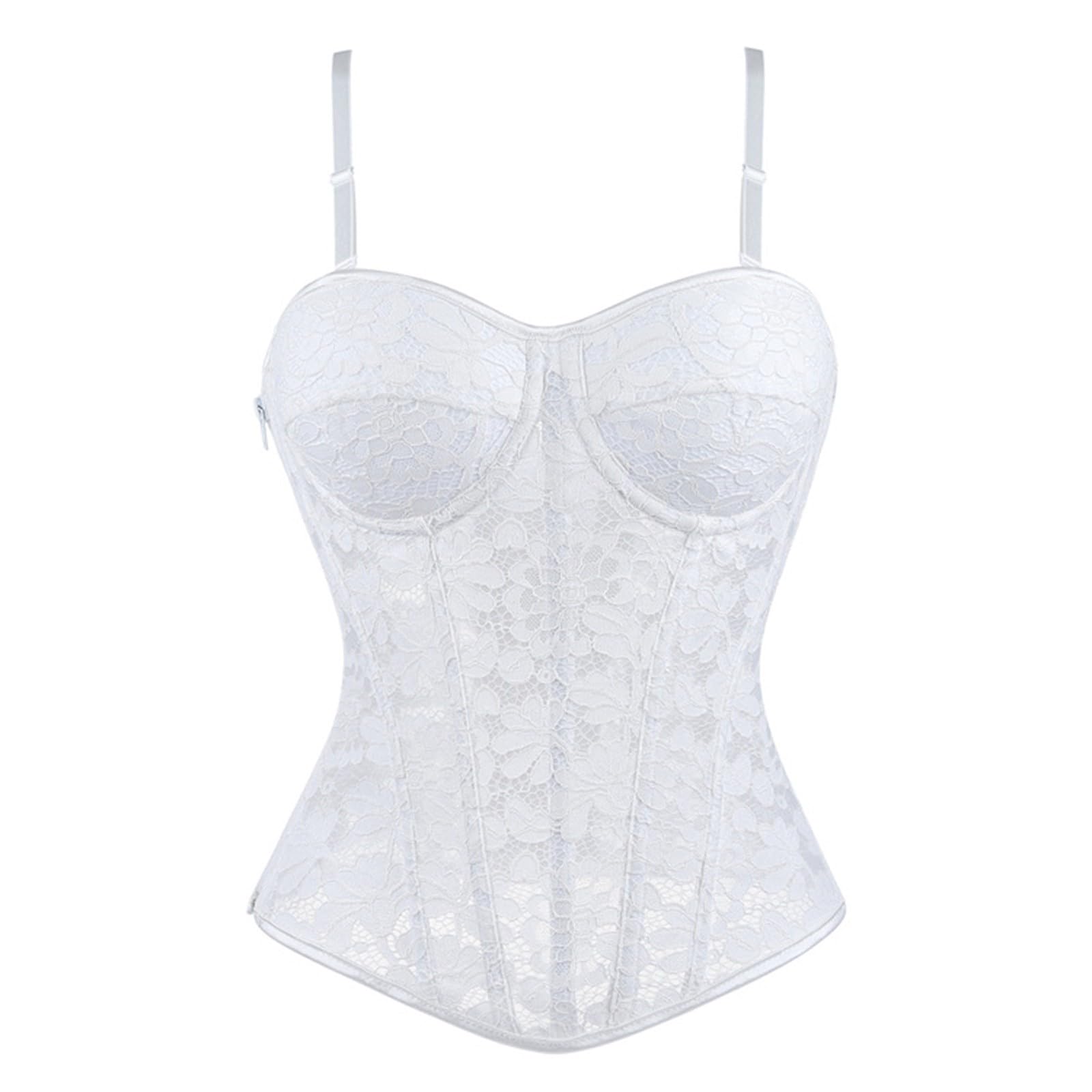 Elegante body trasparente in pizzo con cerniera laterale e spalline per una biancheria intima sottile e modellante.