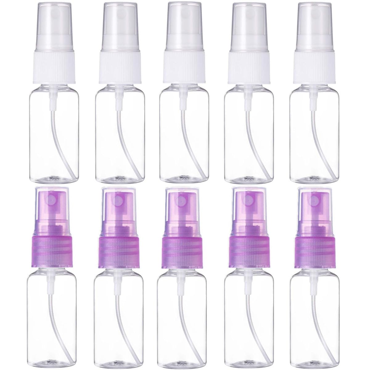 SamGreatWorld 15ml Spray Bottles, 10 Pcs Small Refillable Fine Mist Spray Bottles Leakproof Sprayer Travel Container, Transparent Portable Plastic Empty Atomiser Spritzer for Liquids Cosmetic Perfumes