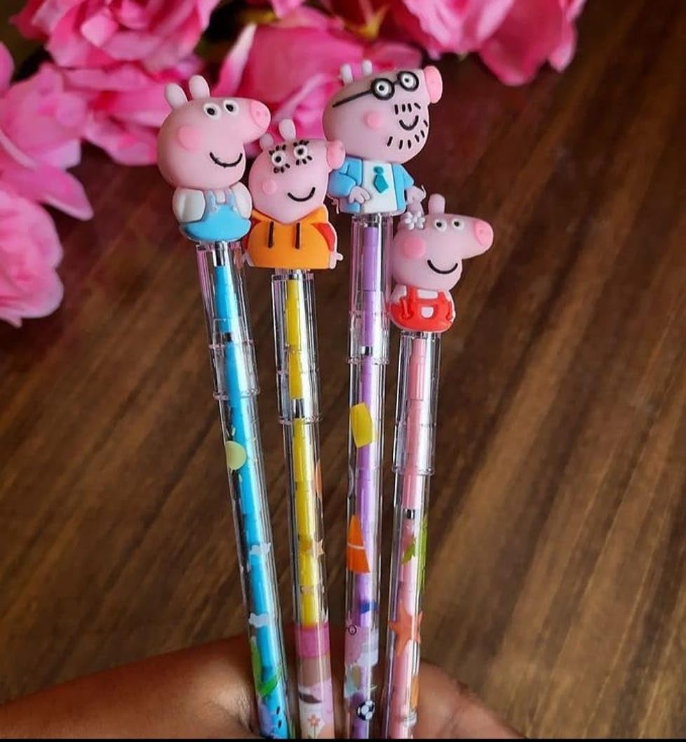 AMANVANI Pencil Set for kids, Push-up Non Sharpening Stacking Pencil for Kids, Birthday Party Return Gifts Colorful Pencils for Boys and Girls with Fancy Top Erasers Pack of 12 (B0CC2VXX3C) Amazon Price History, Amazon Price Tracker