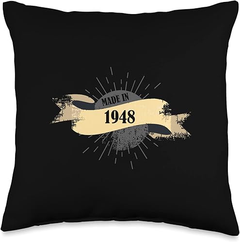 Made in 1948 Birthday Vintage Retro Throw Pillow