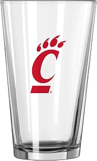 Logo Brands NCAA 16 oz Pint Glass - Durable Glass With Bold Team Color– Chip-Resistant Rim Drinkware For Fans, Tailgates, Home Bars & Everyday Use