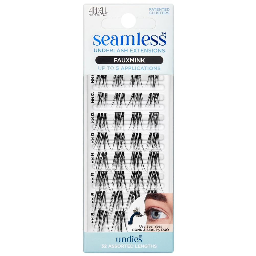 Ardell Seamless Underlash Extensions Refill Faux Mink, False Eyelashes, Vegan Friendly, 32 Assorted Lengths (Pack of 1)