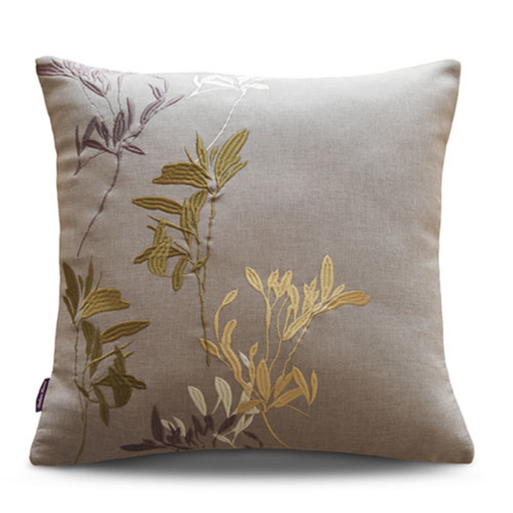 Coussin brodé moderne taie oreiller décoration salon motif fleurs Version B 55x55
