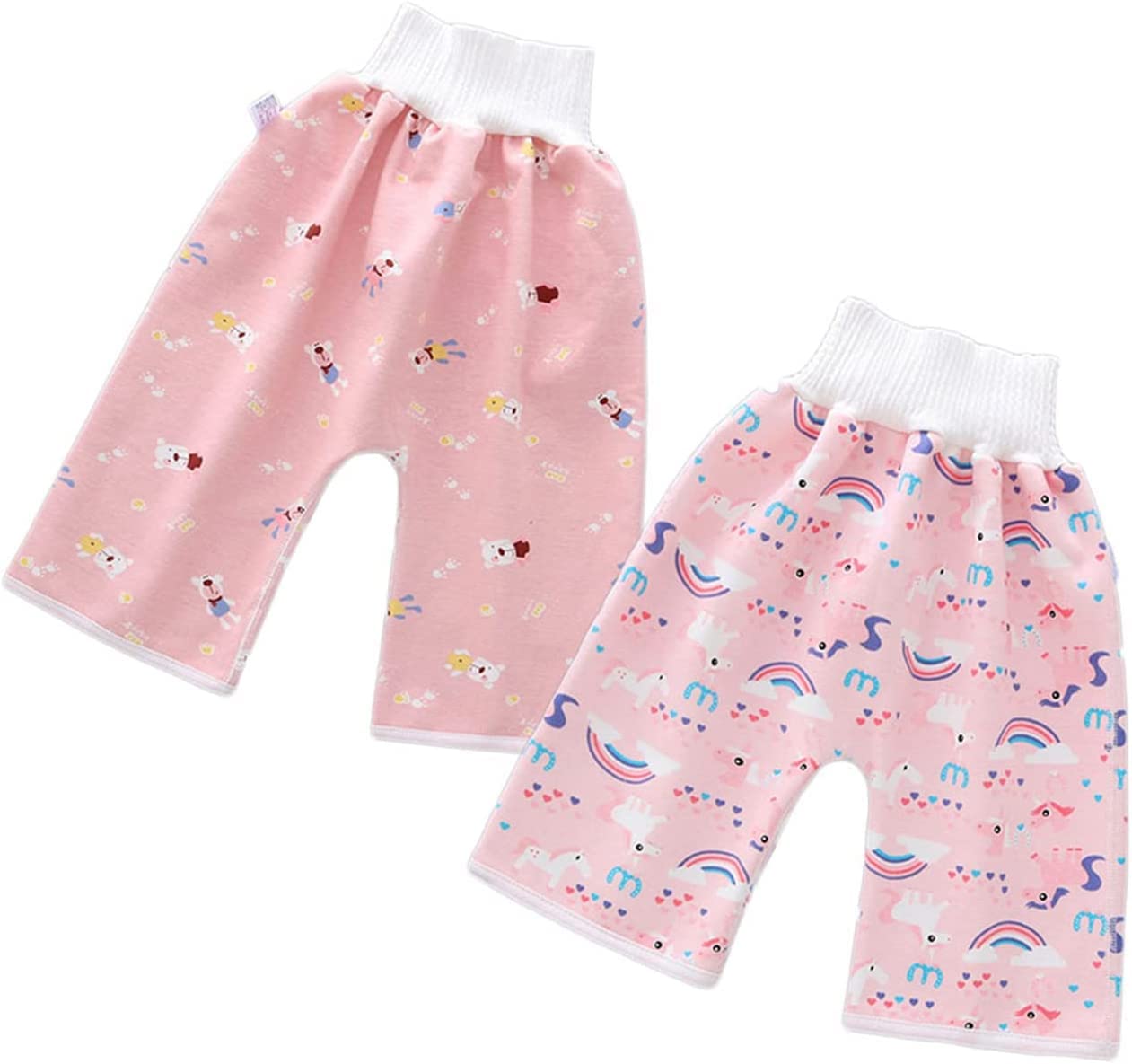 2 Packs Waterproof Diaper Pants Potty Training Pants for Baby Boy and Girl Night Time