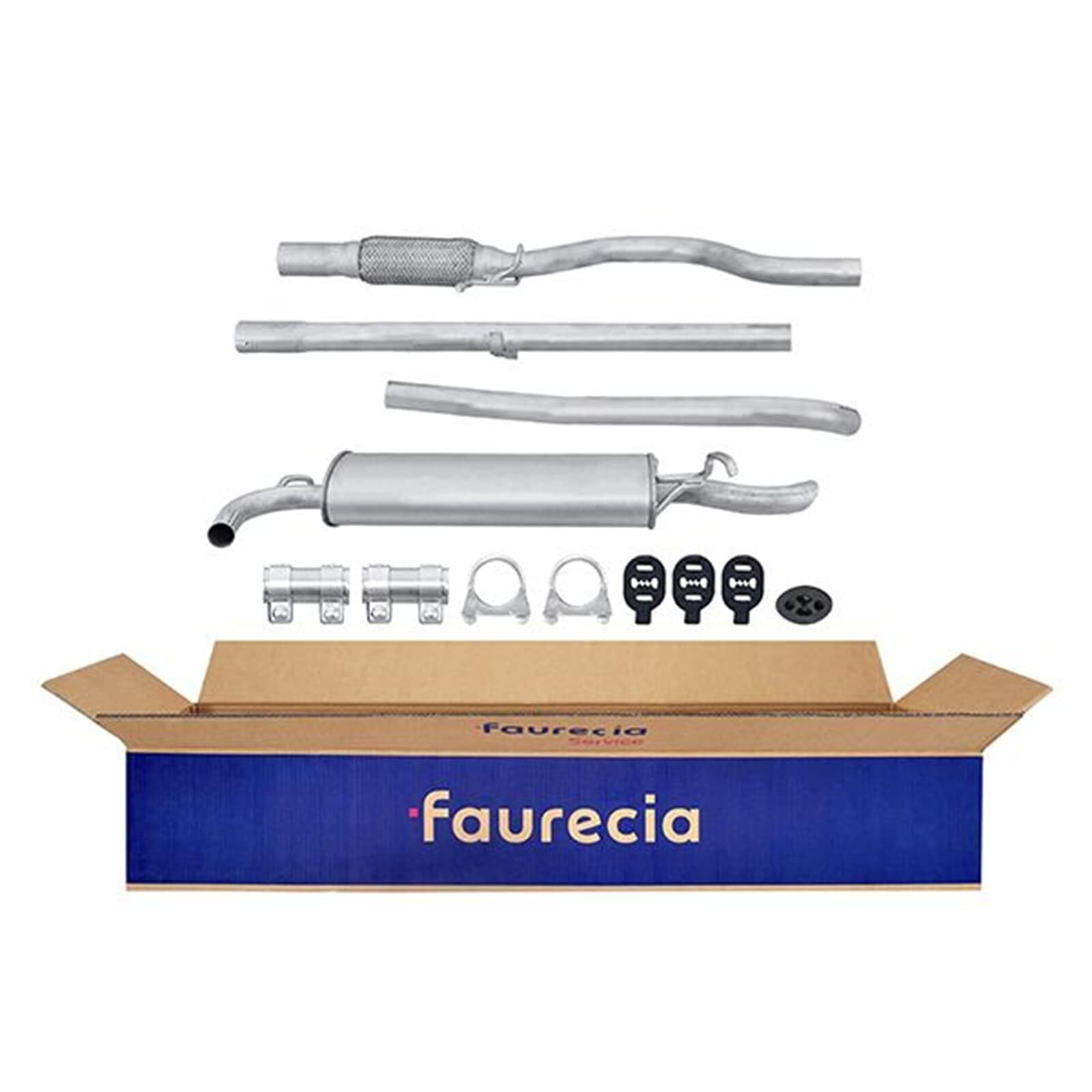 HELLA 8LD 366 029-331 Tłumik końcowy - Easy2Fit® Kit - z tyłu - trzyczęściowy - Komplet z elementami do montażu
