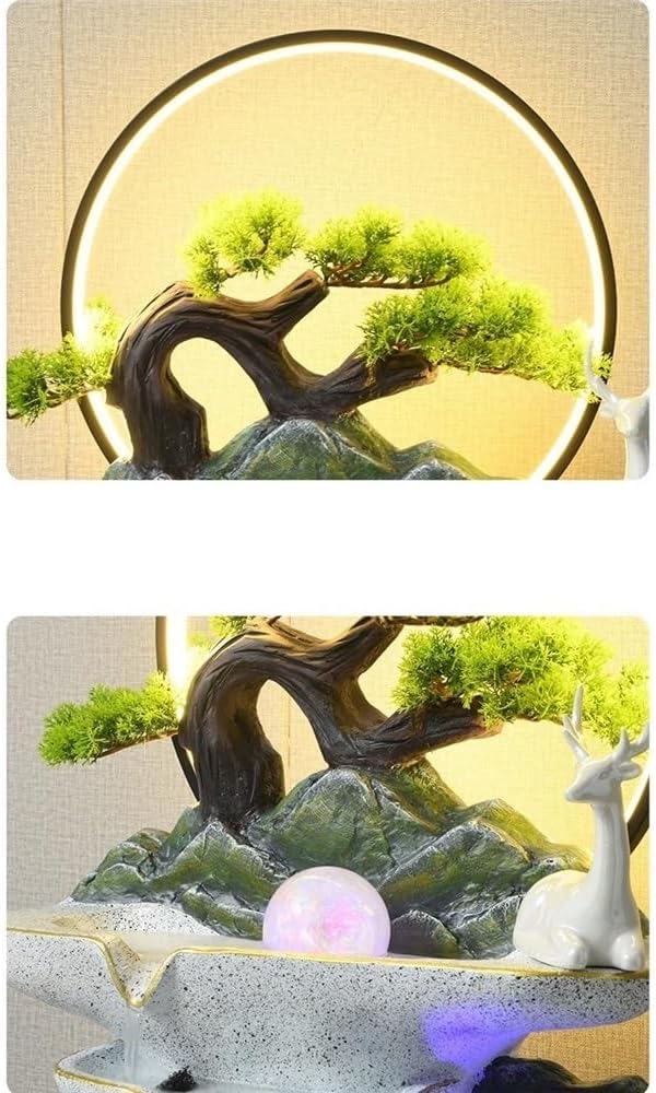 Modern Modern Luxury Rockery, Circulating Water Fish Tank Attracting Wealth, Feng Shui Fountain, Living Room Entrance Decoration Floor-Standing Fountains