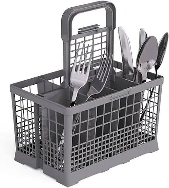 Cesta Universal para Cubiertos Lavavajillas, 24x14 cm, Asa Desmontable