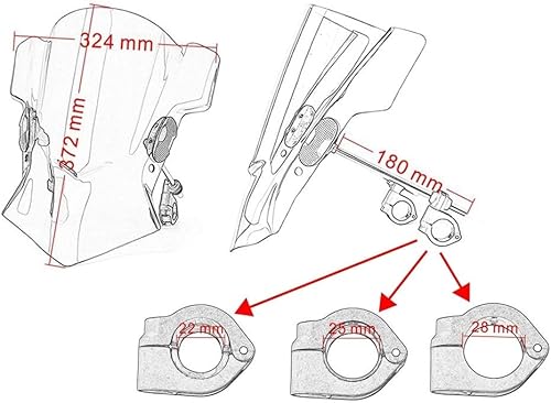 Miniatura 3 de Wind Deflectors FZ 07 MT 07 MT 03 MT 25 Windshield Screen for Yam&aha FZ07 MT07 2014-2017 MT03 MT25 FZ09 MT09 FZ1 FZ8 YZFR6 Wind Deflectors