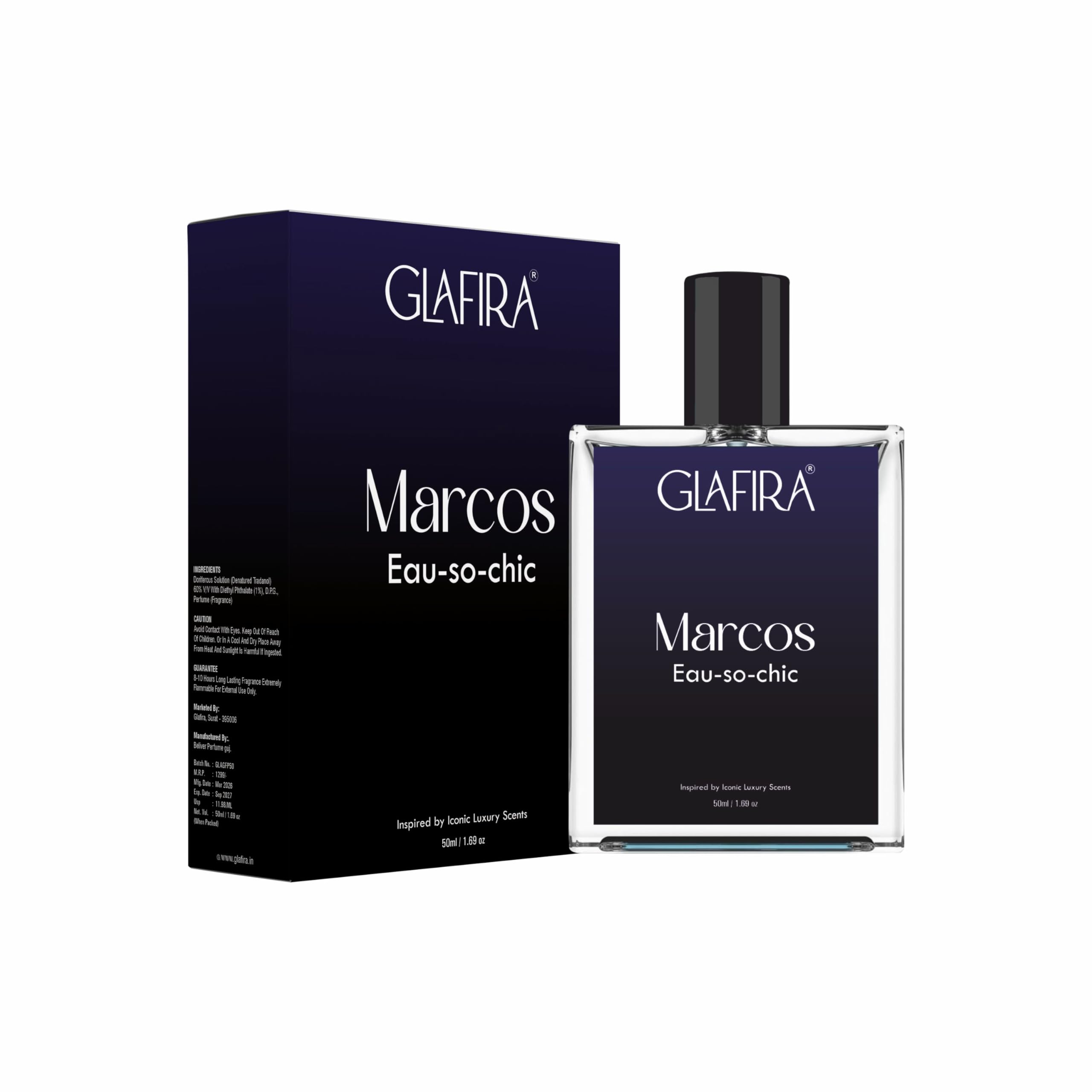 GLAFIRA Marcos Eau-so-Chic Perfume for Men & Women | Long Lasting Premium Eau De Parfum | Luxury Inspired Fragrance | Daily Wear & Party Perfume | 50ml-image-11