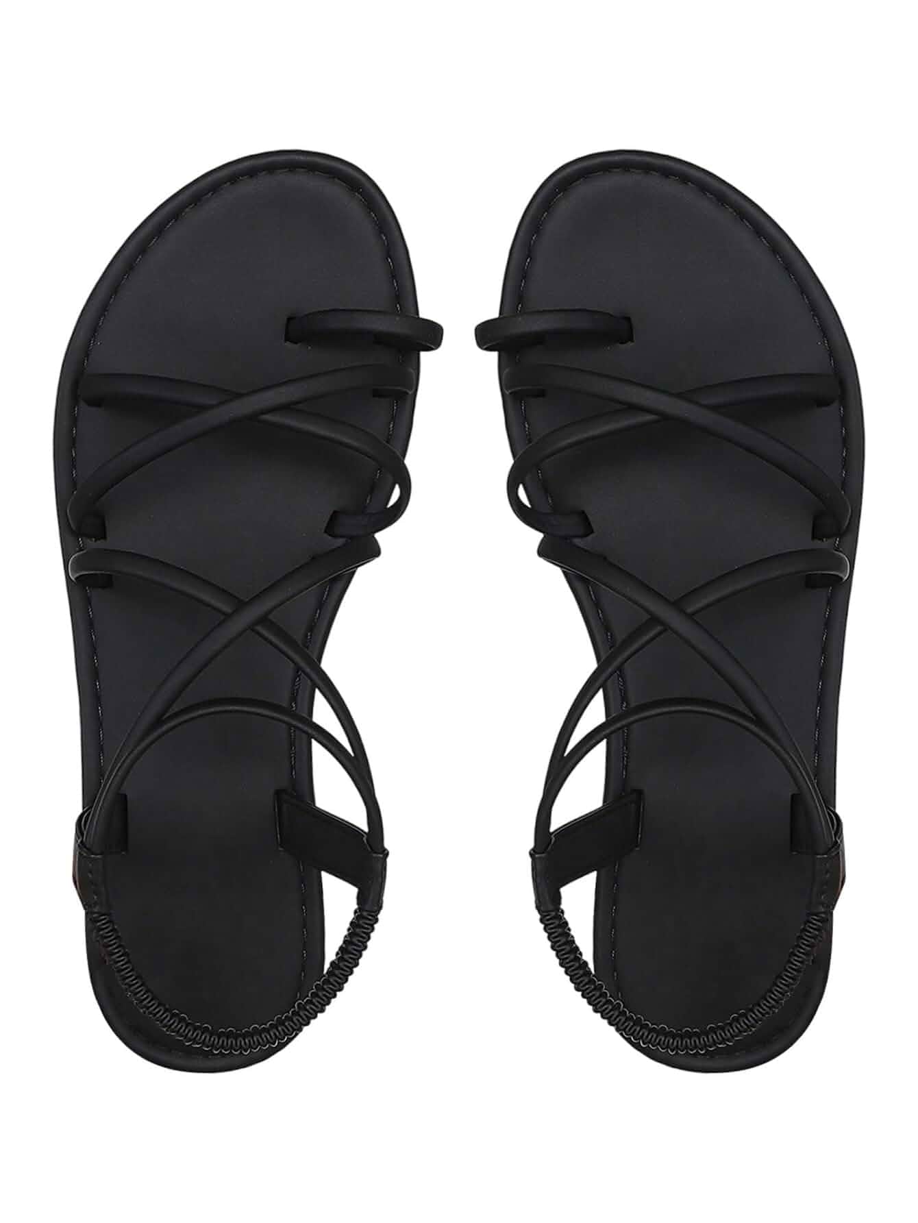 BEAUDRM Women's Strappy Thong Sandals Cute Summer Slingback Flats Thong, Strappy, Criss Cross,Open Toe, Dressy Summer Comfortable Flats, Gold Sandals