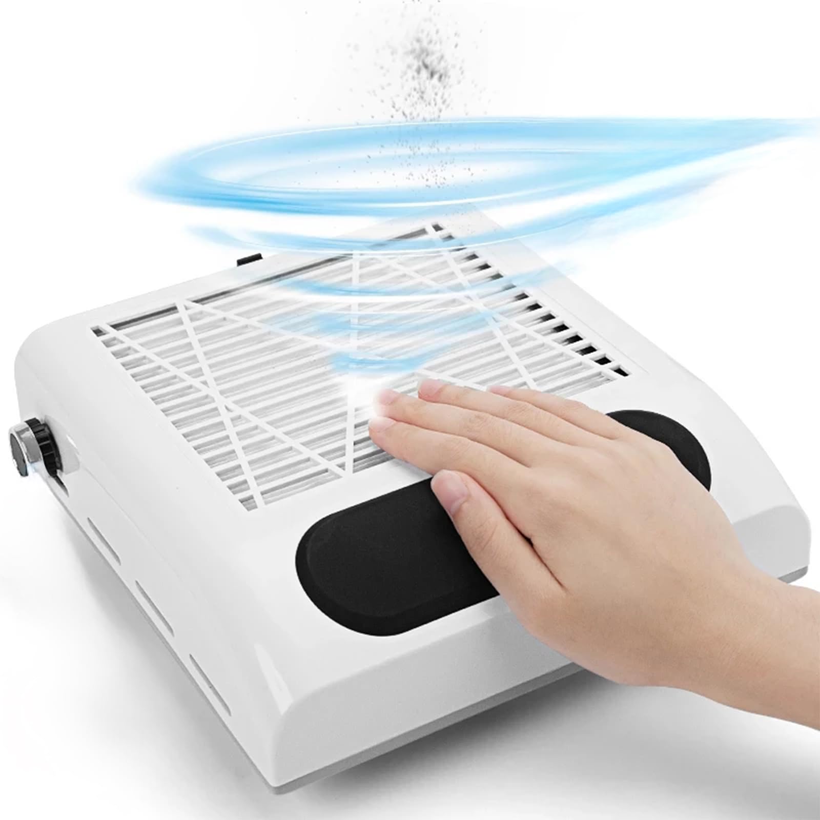 VOLTIX Aspiratore Unghie Professionale da Tavolo per Pedicure e Manicure, Aspirapolvere per Unghie con Velocità e Intensità di Aspirazione Regolabili, Raccoglitore di Polvere per Unghie (Bianco)