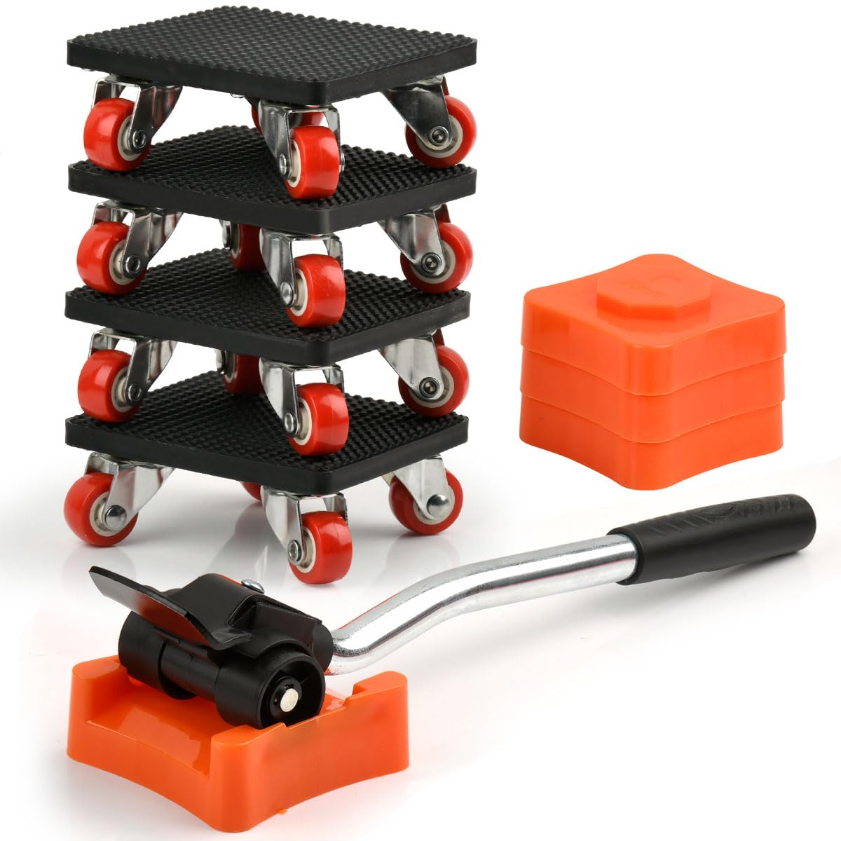 OctBird 4 x Möbel-Räder, Räder zum Bewegen schwerer Gegenstände, begleitet von Mover-Heber, 360° beweglicher Roller, Möbel-Transportrollen-Set für Haushaltsgeräte, Sofas, Bettwäsche und Schränke