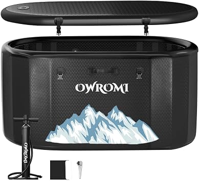 Inflatable Ice Bath Tub for Athletes Recovery Cold Plunge Tub with Lid, Water Chiller Compatible, Large XXL Cold Bath Tub for Cold Water Therapy