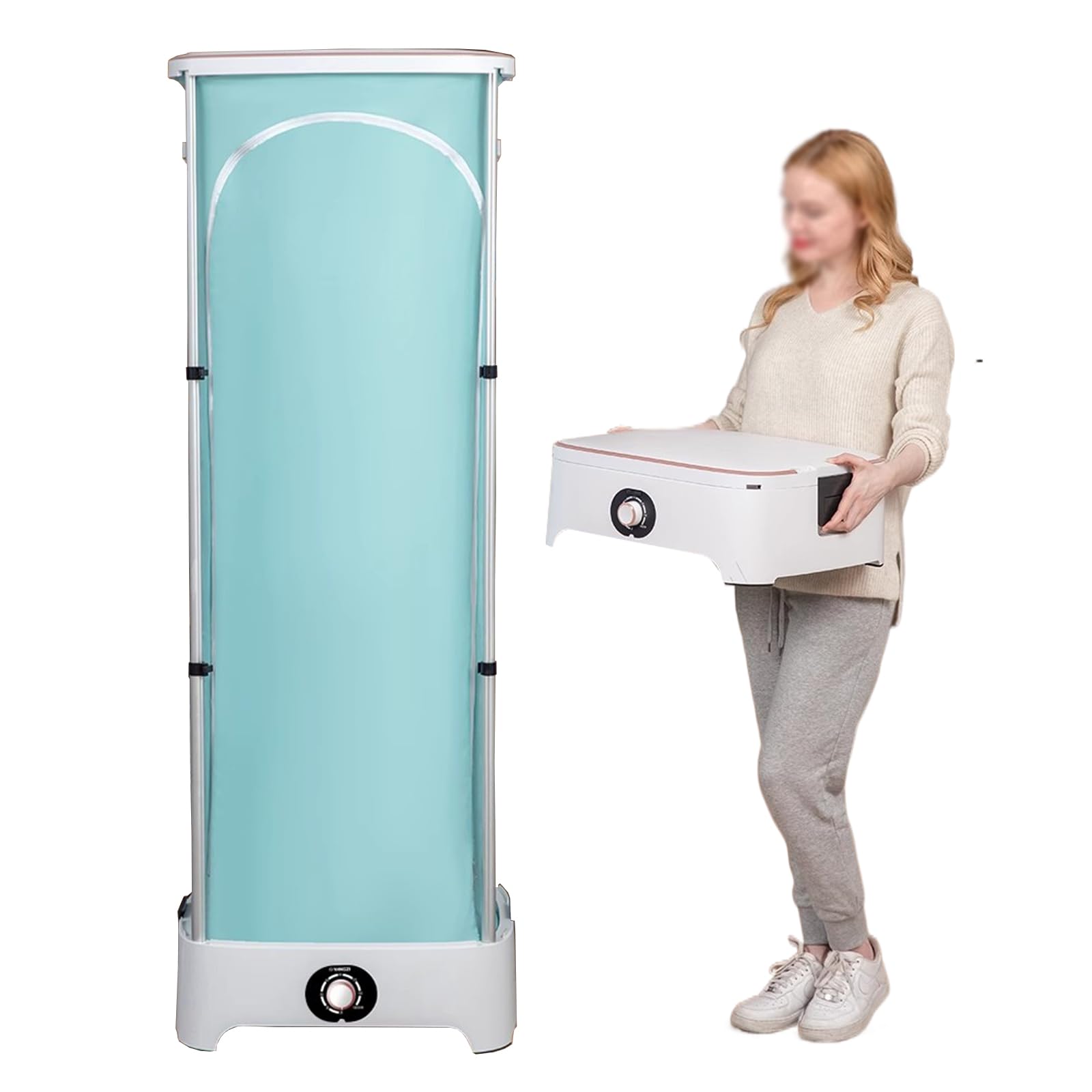 clothes dryer,Heated Clothes Airer with Cover , Portable Foldable Indoor Heated Clothes Airer,900W Clothes Drying Rack 2-Tier,Energy Efficient Airer Horse Rack,Clothes Airer Large Capacity for Travel/