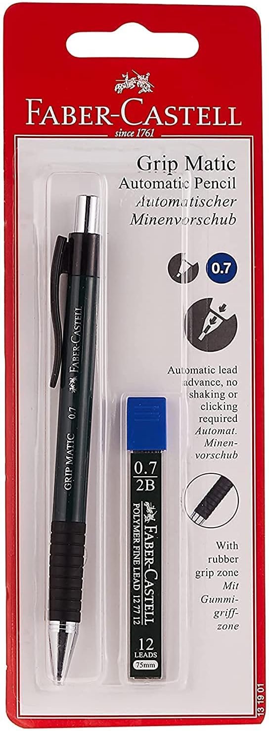 Faber-Castell Gripmatic Opaque Mechanical Pencil 0.7mm,Assorted, Circlexpbag2020