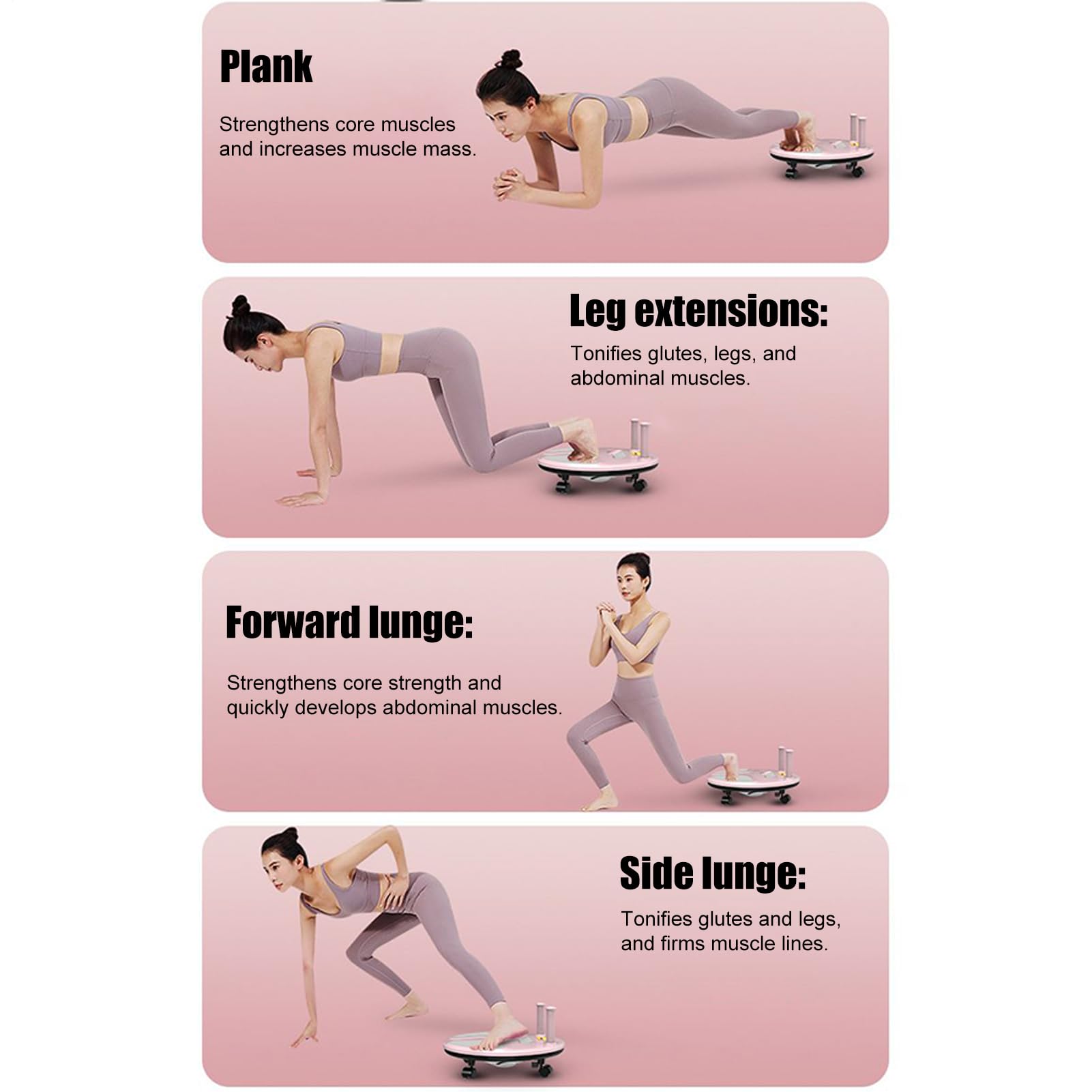 Roller per Esercizi Addominali Attrezzo per Palestra Domestica e | Rullo Addominale A 4 Ruote Per Uomini, Donne, Giovani, , Appassionati Di Fitness E Bodybuilding