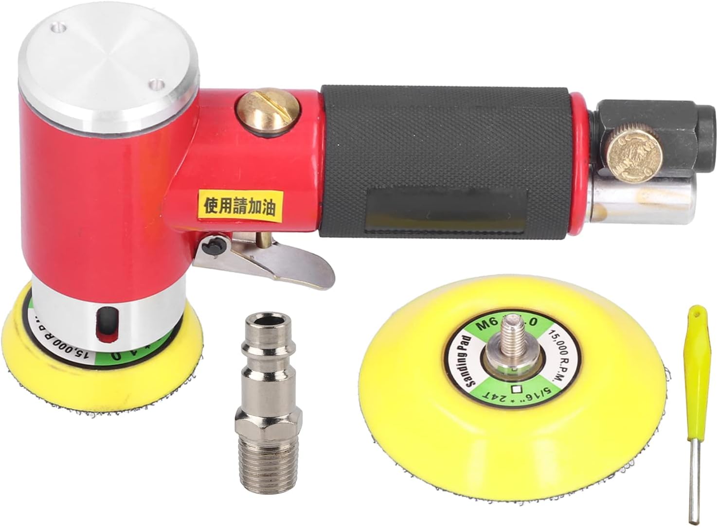 Mini Pneumatic Polisher, Air Sander Kit with 3mm Deflection Diameter, 15000rpm Elbow Design for Tight Spaces, Includes Grinding Disc and Wrench for Auto Body Repair (EU Style)