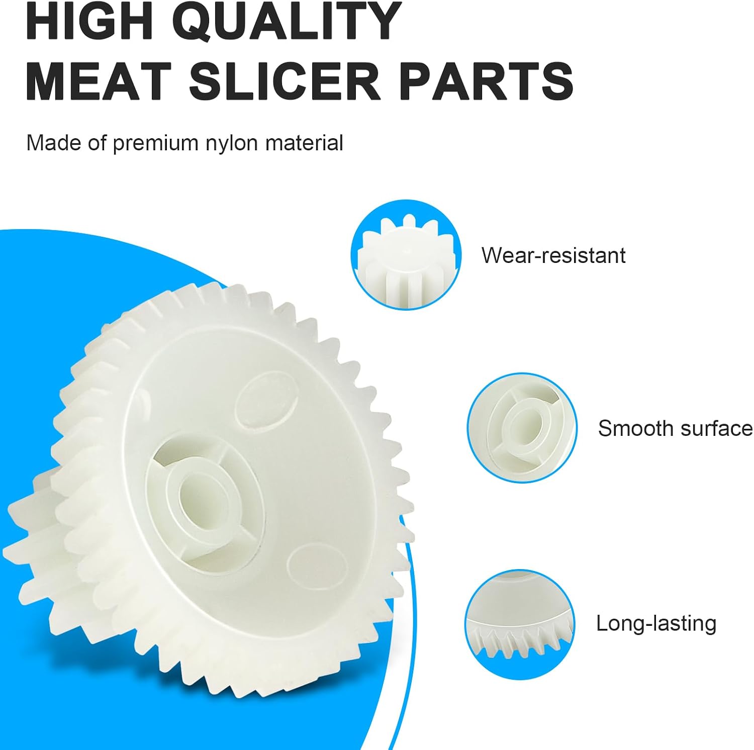 Motor Gear Replacement for Waring Pro Food Slicer FS150 FS155 26599, Meat Slicer Machine Parts Food Processor Parts for Home and Commercial Use (2 Pack)