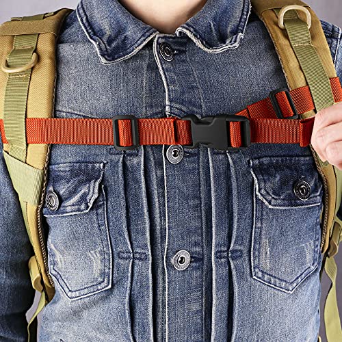 Xtacer Backpack Chest Strap Adjustable Backpack Sternum Strap Chest Belt With Buckle (Pack Of 4) (Orange) #TOP1