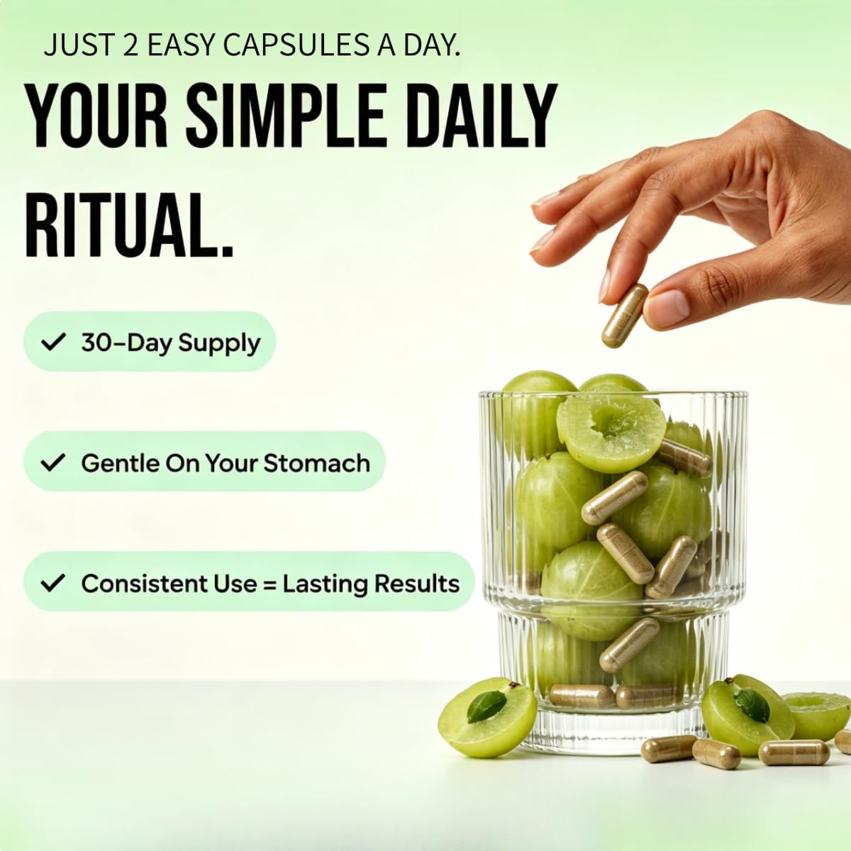 AMLA- mantenimento della digestione gastrointestinale. | Mantenere lo stato energetico quotidiano; proteggere e sostenere lo stress emotivo e fisico quotidiano.