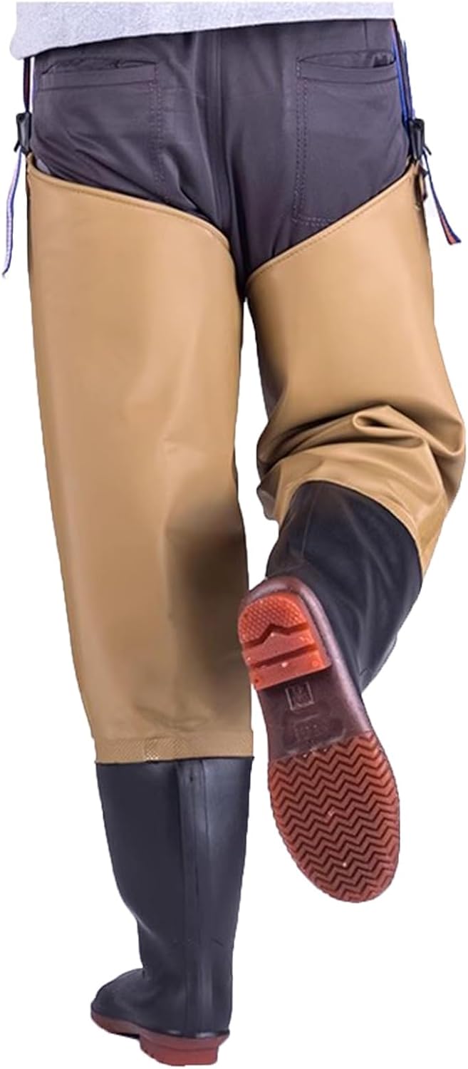 PVC Fishing Hip Waders. 80cm/31.5in High Knee High Hunting Wading Boots. With Adjustable Locking Buckle