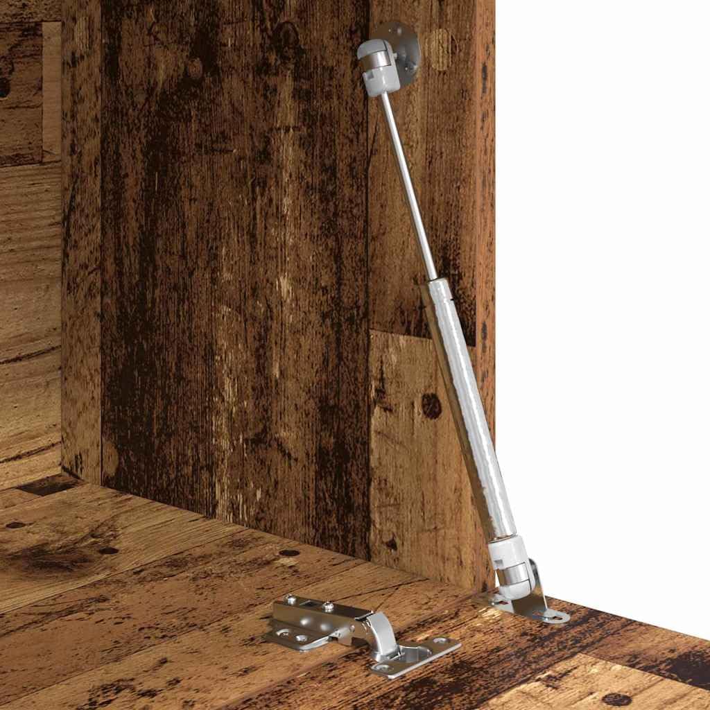 Scrivania in legno anticato, 71,5 x 31,5 x 106,5 cm, con scaffale e 3 ante per casa, studio, camera dei ragazzi, laptop, PC, monitor, tastiera, stampante, raccoglitore