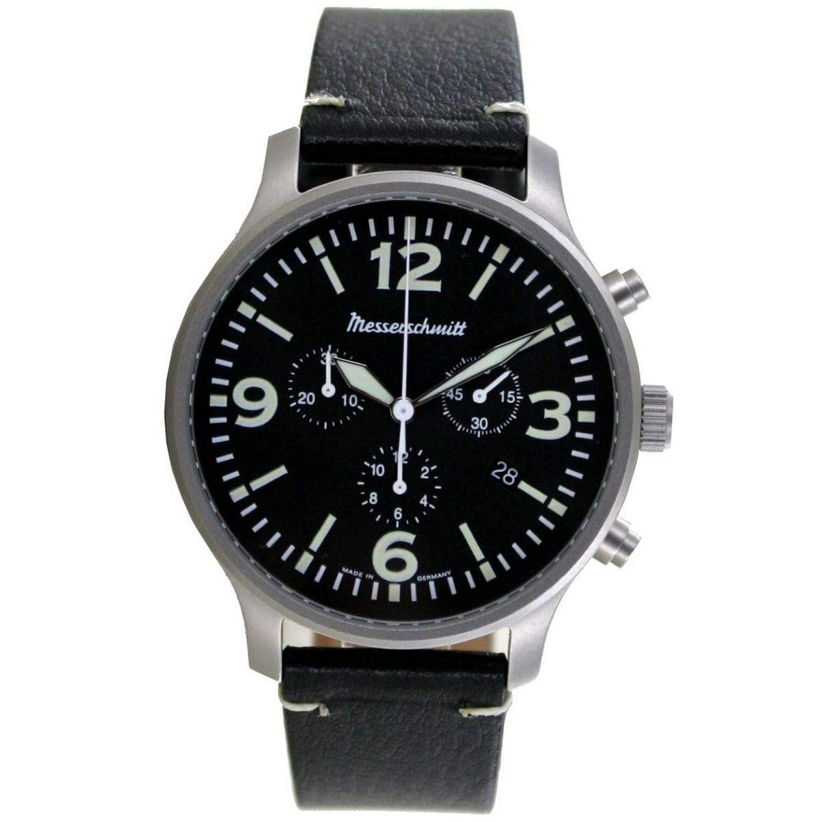 Messerschmitt Aristo Herren Uhr Fliegeruhr Chronograph ME-3H205L Leder