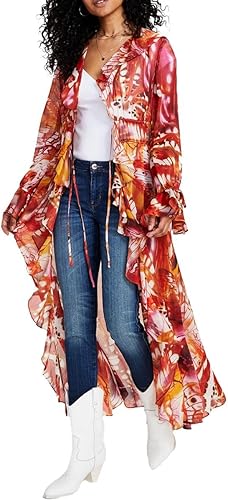 GUESS Vanessa Duster de manga larga para mujer