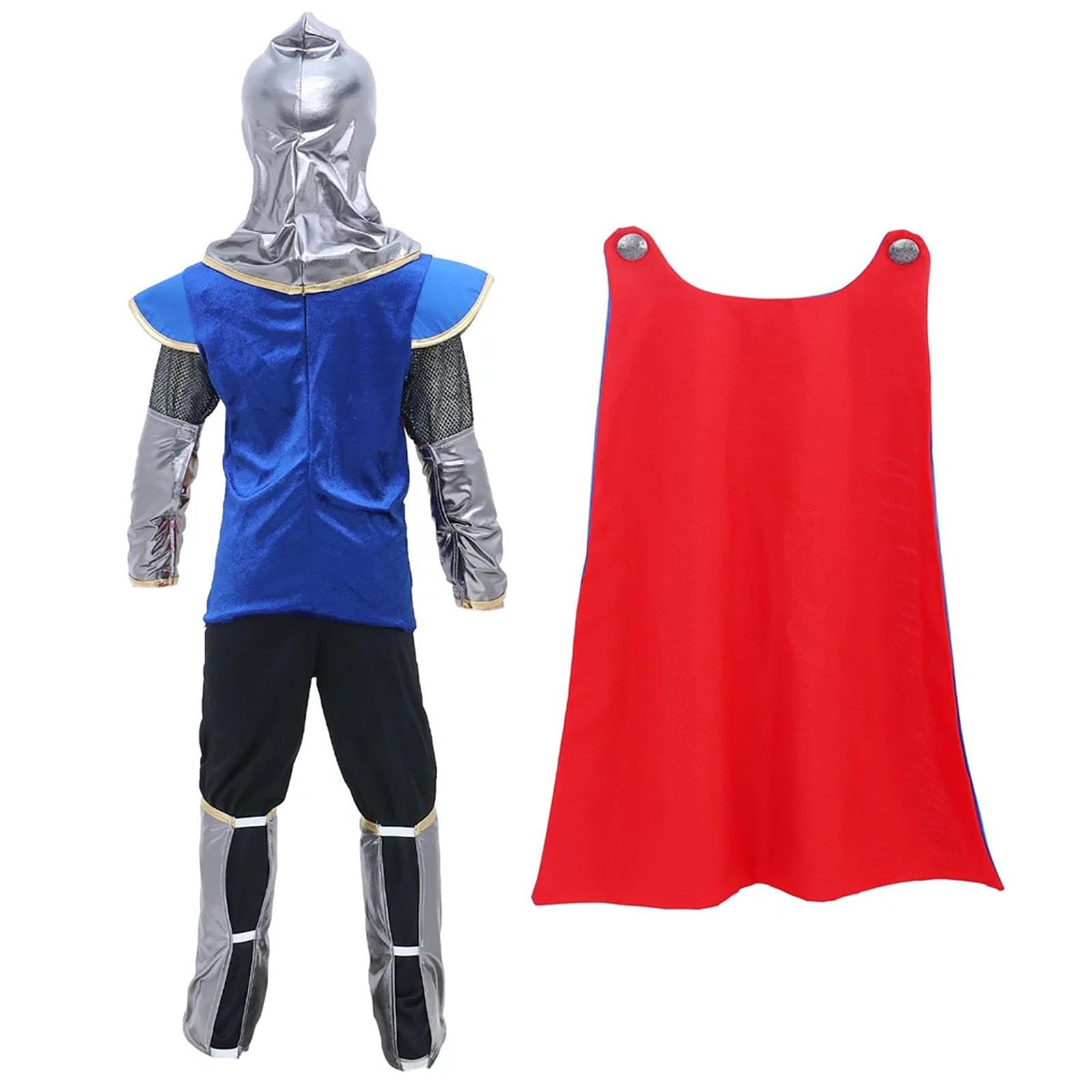 Costume da cavaliere medievale per bambini, costume da re Arthur Karack, pantaloni, mantello, 3 pezzi, cosplay, feste a tema, spettacoli, giochi di ruolo, clubwear