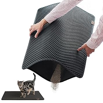 Moonshuttle Blackhole Cat Litter Mat - Super Size Rectangular 30