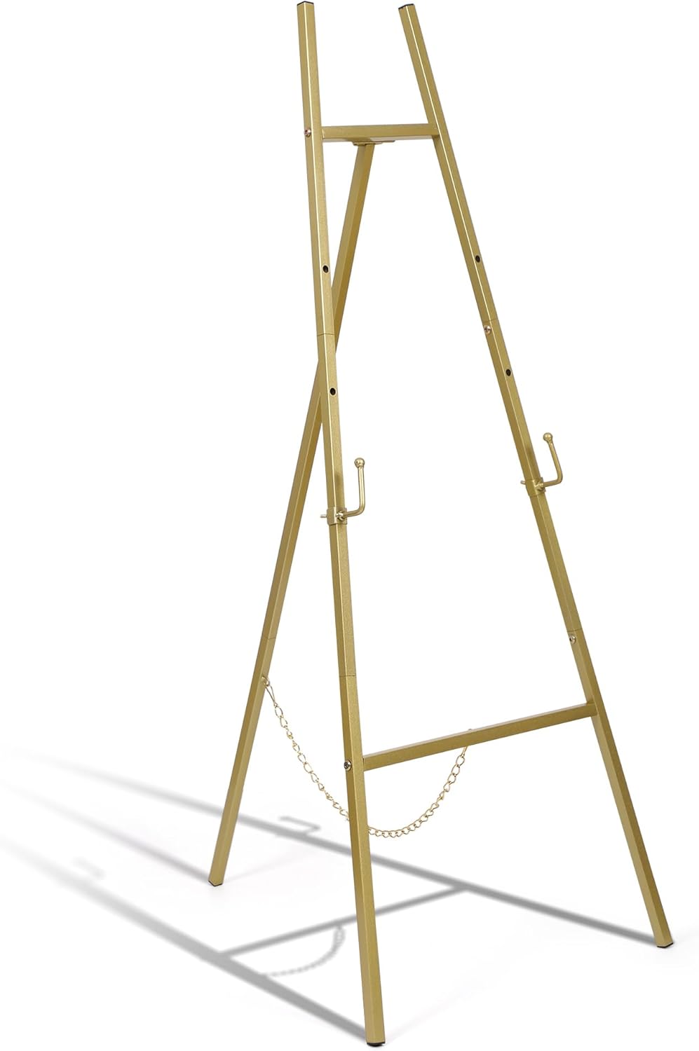 artasy 50" gold easel stand for wedding signs, posters, portable artist easel for painting canvas, display easel for home and office
