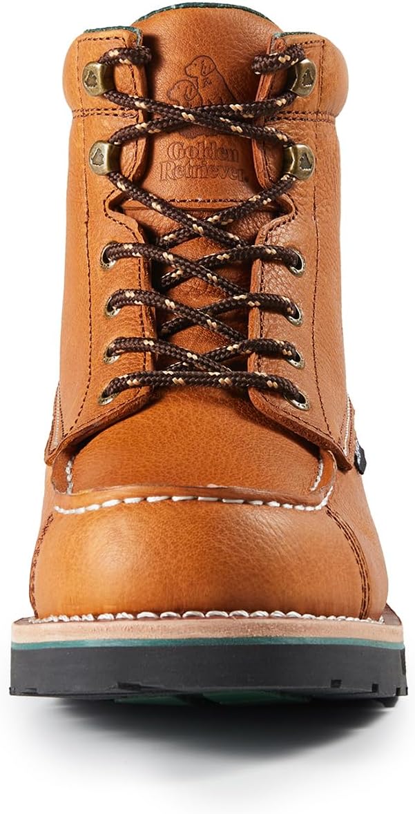 Golden Retriever Men's 6" Waterproof Soft Toe Work Boots, Slip Resistant