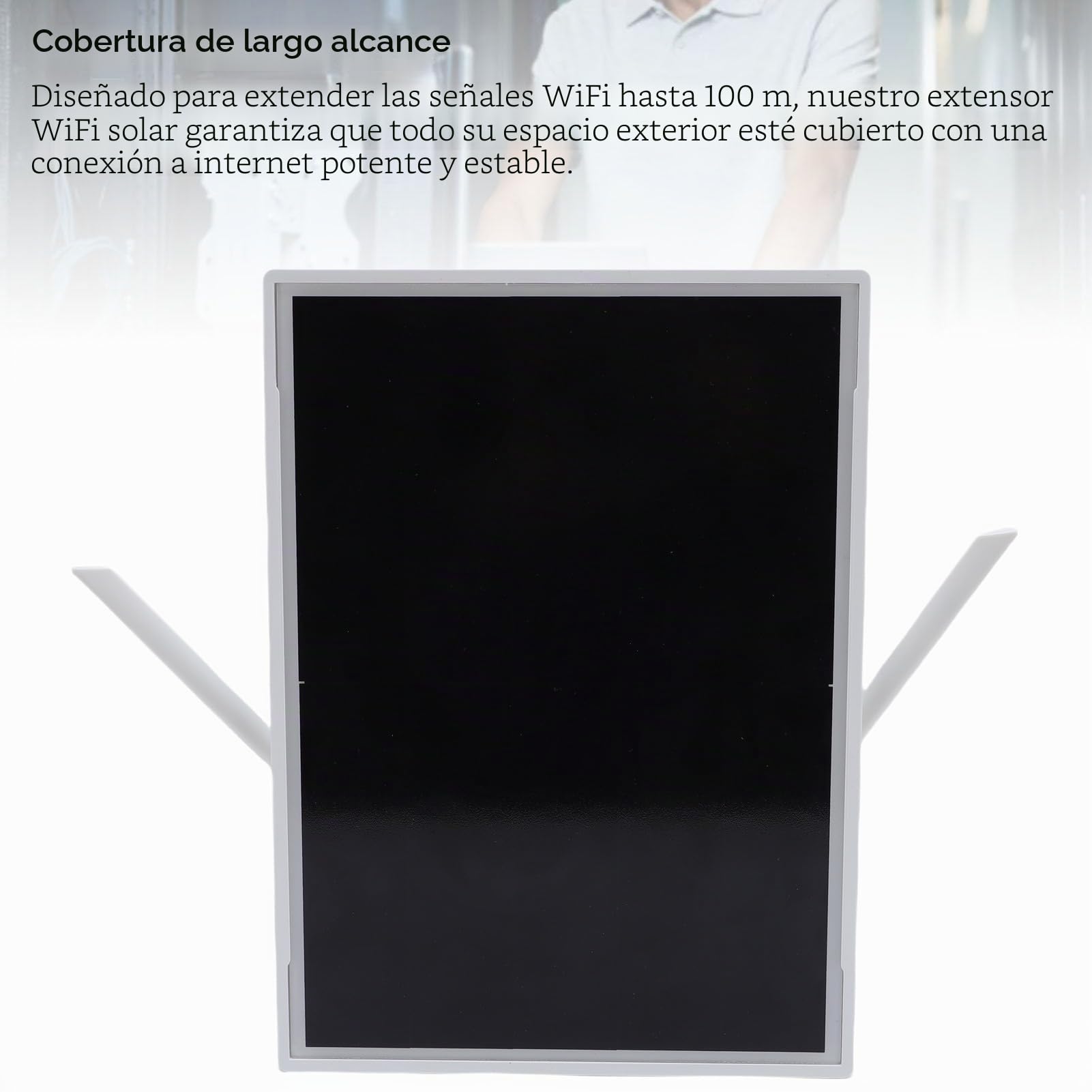 Amplificador de SeñAl de Extensor WiFi Solar de 15 W, Batería de 20000 MAh de Largo Alcance de 328 Pies, Repetidor WiFi de 2,4 GHz y 5 GHz Compatible con 15 Dispositivos para