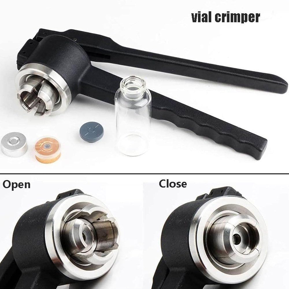 Crimpadora De Viales Abatible De 20 Mm, Crimpadora Manual De Viales, Herramienta para Crimpar Tapas De Botellas De Acero Inoxidable, Crimpadora Manual De Viales De Aluminio 20mmB