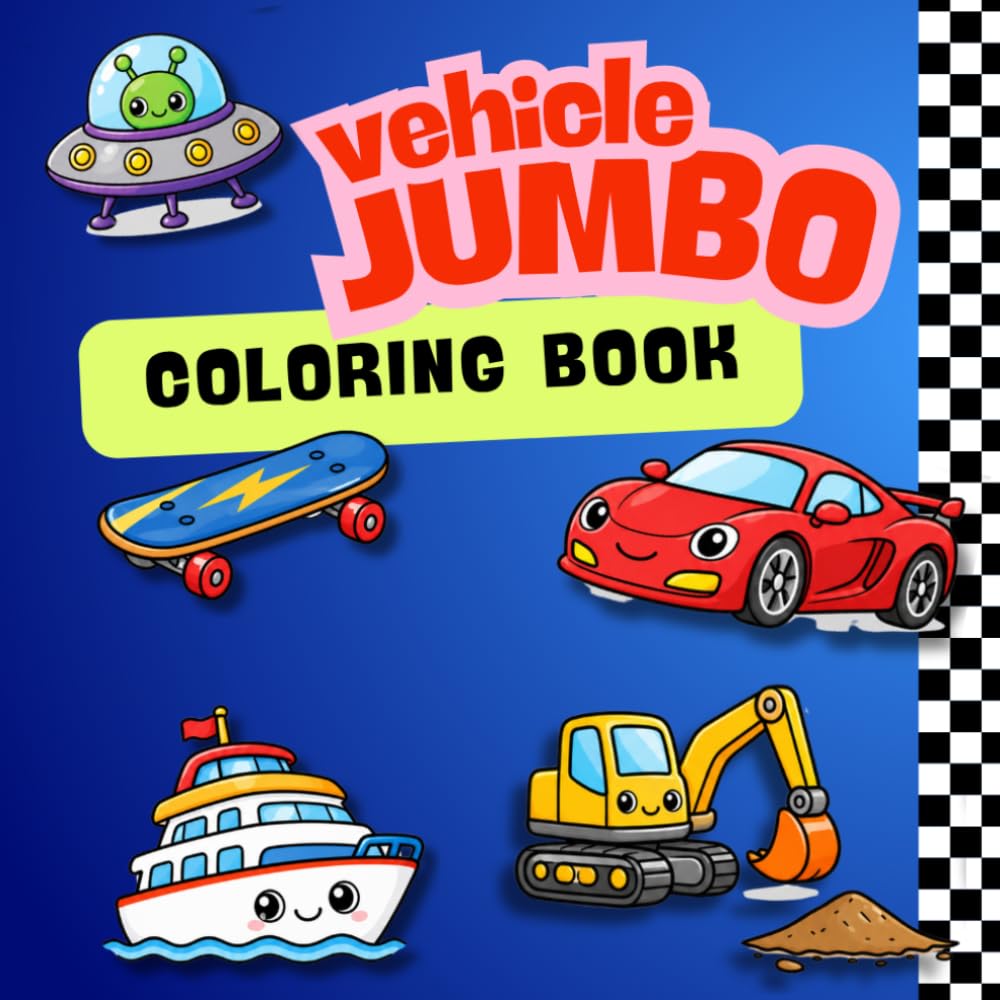 Vehicle coloring book for Kids: Cars, Boat, Trains & More | for Kids Ages 2-6 (8.5"x8.5")