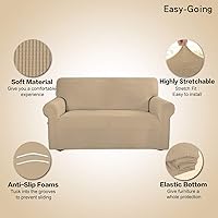 Vista 3 de Easy-Going - Funda elástica sobredimensionada para sofá, 1 pieza, protector de muebles, suave, parte inferior elástica, para niños, tela jacquard
