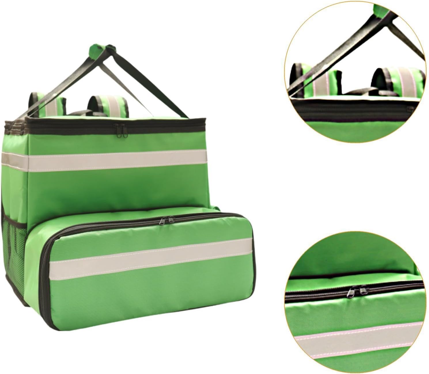 Insulated Food Delivery Bag Backpack for Pizza, Takeaway, Groceries, Expandable 25-40cm (9.84-15.75in), 1680D Oxford Cloth