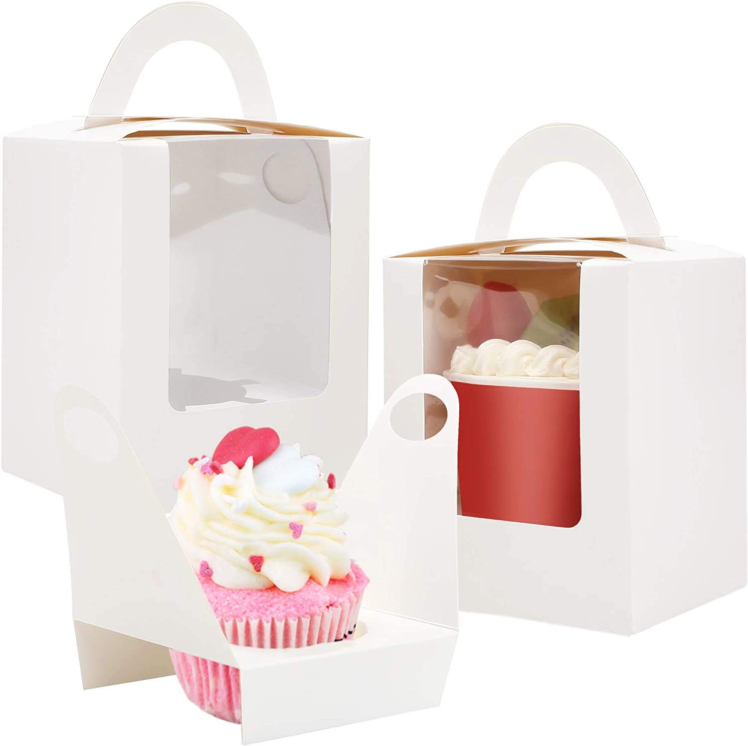 Buy 80 Pcs Individual Cupcakes Boxes, FarielynX Portable Single White