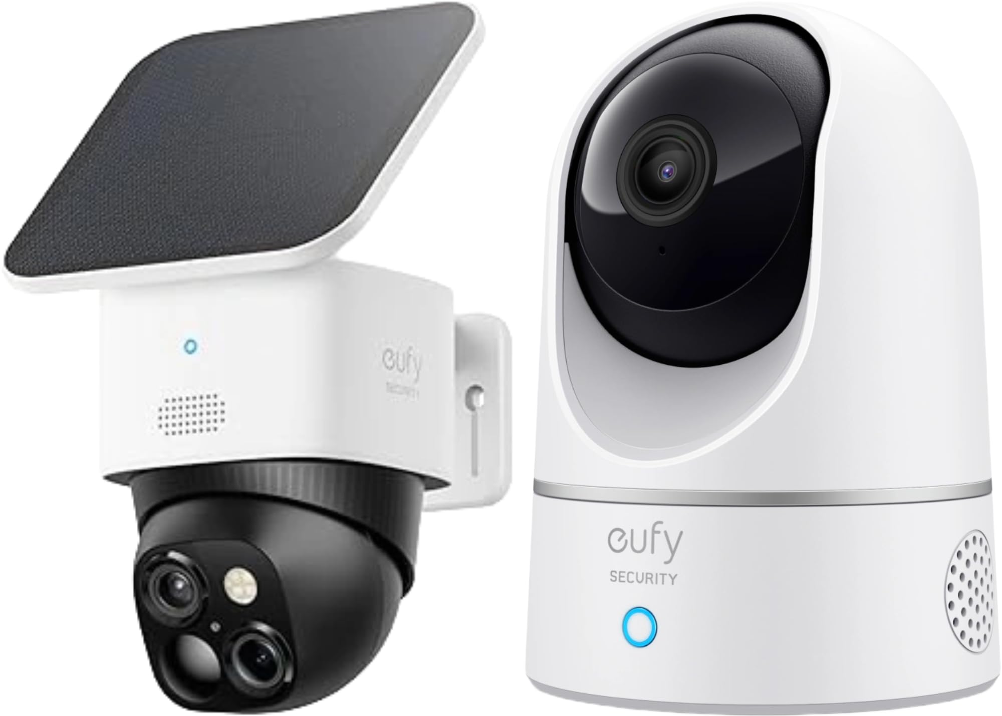 eufy Security SoloCam S340 3K telecamera pannello solare, telecamera wi-fi esterno senza fili + IndoorCam E220 wifi interno, 2K Pan & Tilt, Videosorveglianza con AI per Riconoscimento Persone/Animali