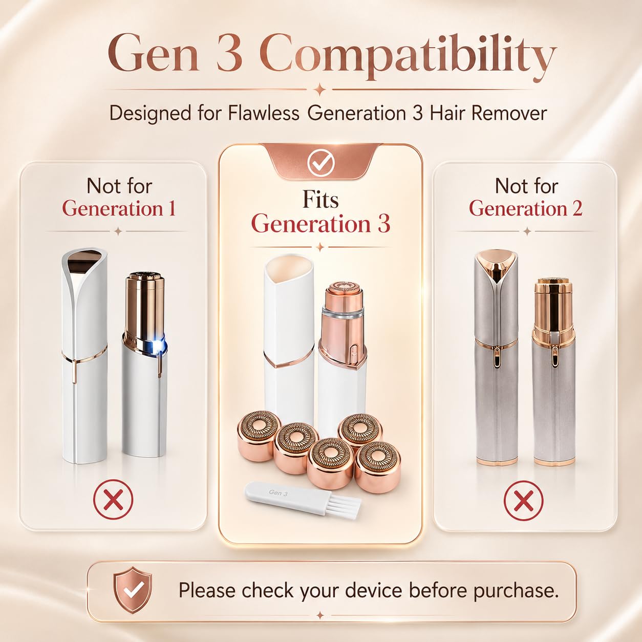 Gen 3 Replacement Heads Compatible with Flawless Finishing Hair Remover image 2